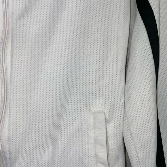 Tek gear girls M full zip hooded track jacket Longsleeve white & black - Picture 3 of 8